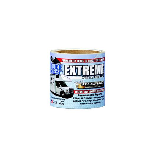 CoFair Products, Inc - Quick Roof Extreme UBE625 Instant Self-Adhesive White Roof Tape for RV's, 6" x 25' -Modern Boat Sales & Service