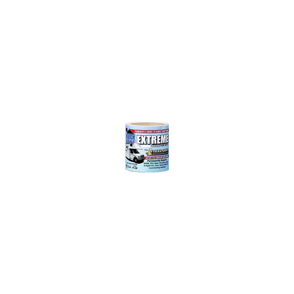 CoFair Products, Inc - Quick Roof Extreme UBE410 Instant Self-Adhesive White Roof Tape for RV's, 4" x 10' Default Title -Modern Boat Sales & Service