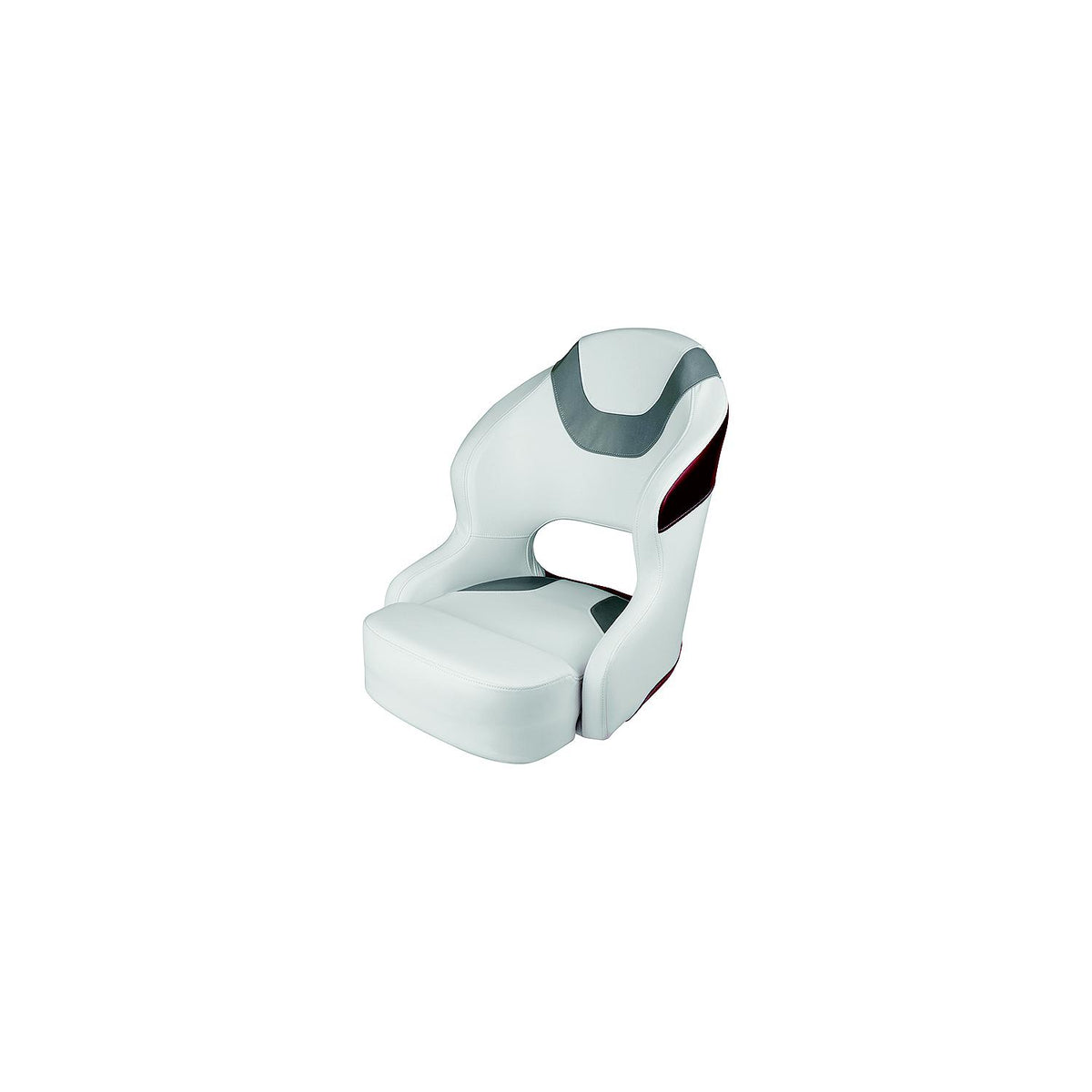 Wise Baja Series Bucket Seat, Brite White / Grey / Dark Red -Modern Boat Sales & Service