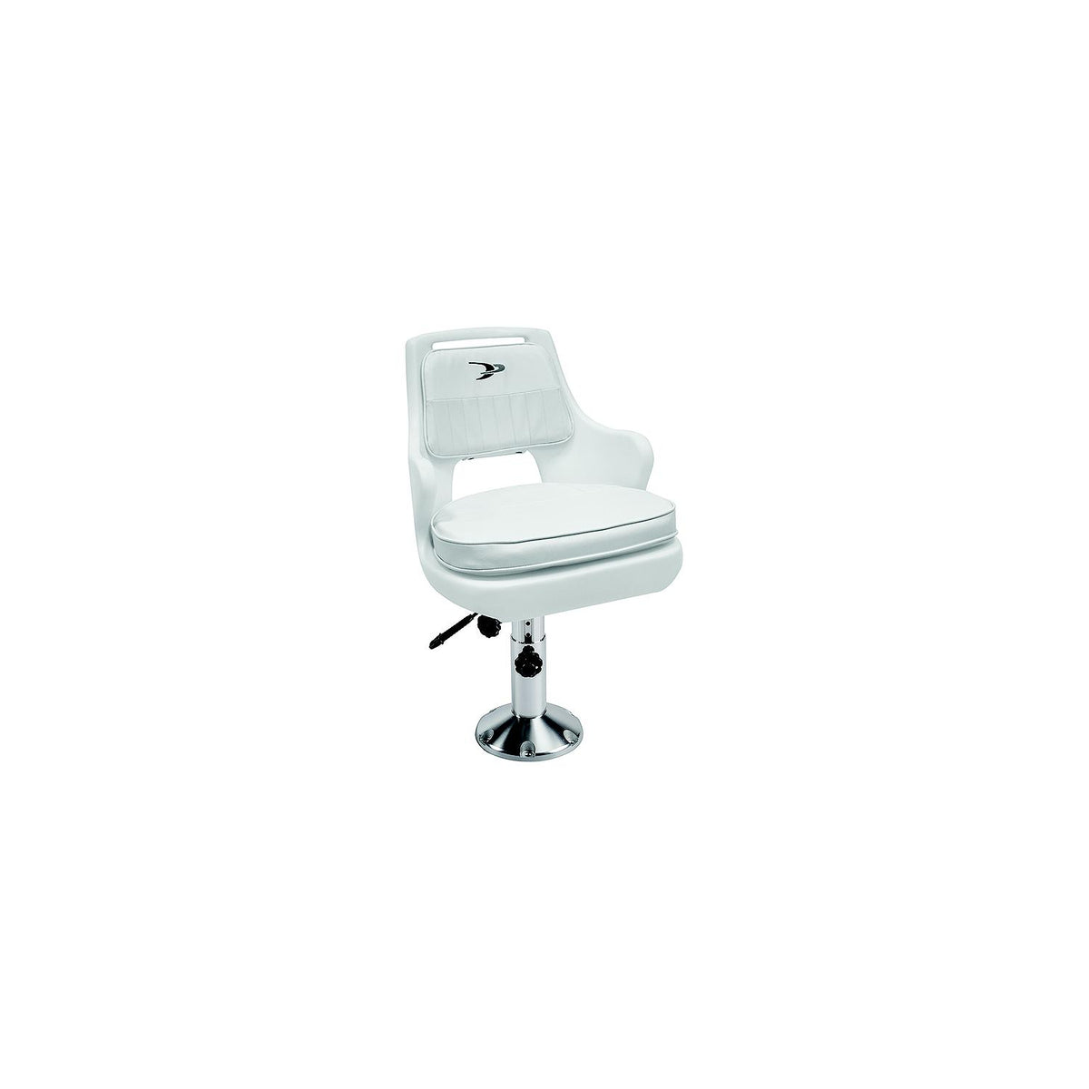 Wise Standard Pilot Chair Package With Chair, Cushions, 12 to 18" Adjustable Pedestal and Seat Slide - White -Modern Boat Sales & Service