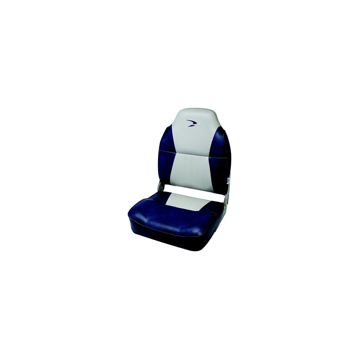 Wise Seating 8WD640PLS660 Premium High Back Fold Down Fishing Seat - Grey/Navy, 19.75" D x 17" W x 22.5" H -Modern Boat Sales & Service