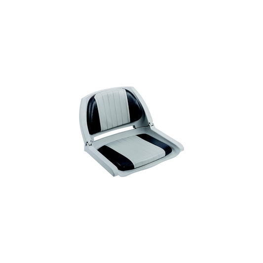 Wise WD139LS012 Deluxe Molded Plastic Fold-Down Seat w/Cushions, Gray/ Charcoal Cushion -Modern Boat Sales & Service