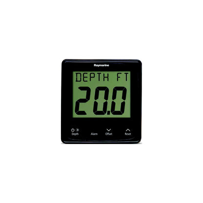 Raymarine E70059 i50 Depth, 4.22" W x 4.52" H x 1.7" D, Power Consumption: < 1 W typical (display only), 2.4 W maximum (Trandsducer connected), Current: 45-65 mA (display only) / 200 mA maximum (transducer connected) , 12 V dc Default Title -Modern Boat Sales & Service