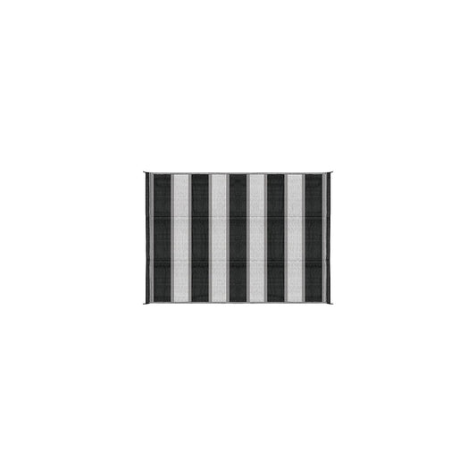 Open Air Stripe Awning Leisure Mat, 6' x 9' Charcoal -Modern Boat Sales & Service