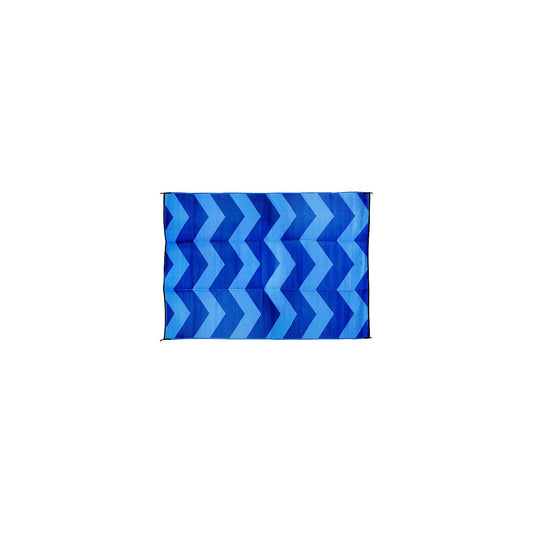 Open Air Chevron Outdoor Leisure Mat, Blue, 6' x 9' -Modern Boat Sales & Service