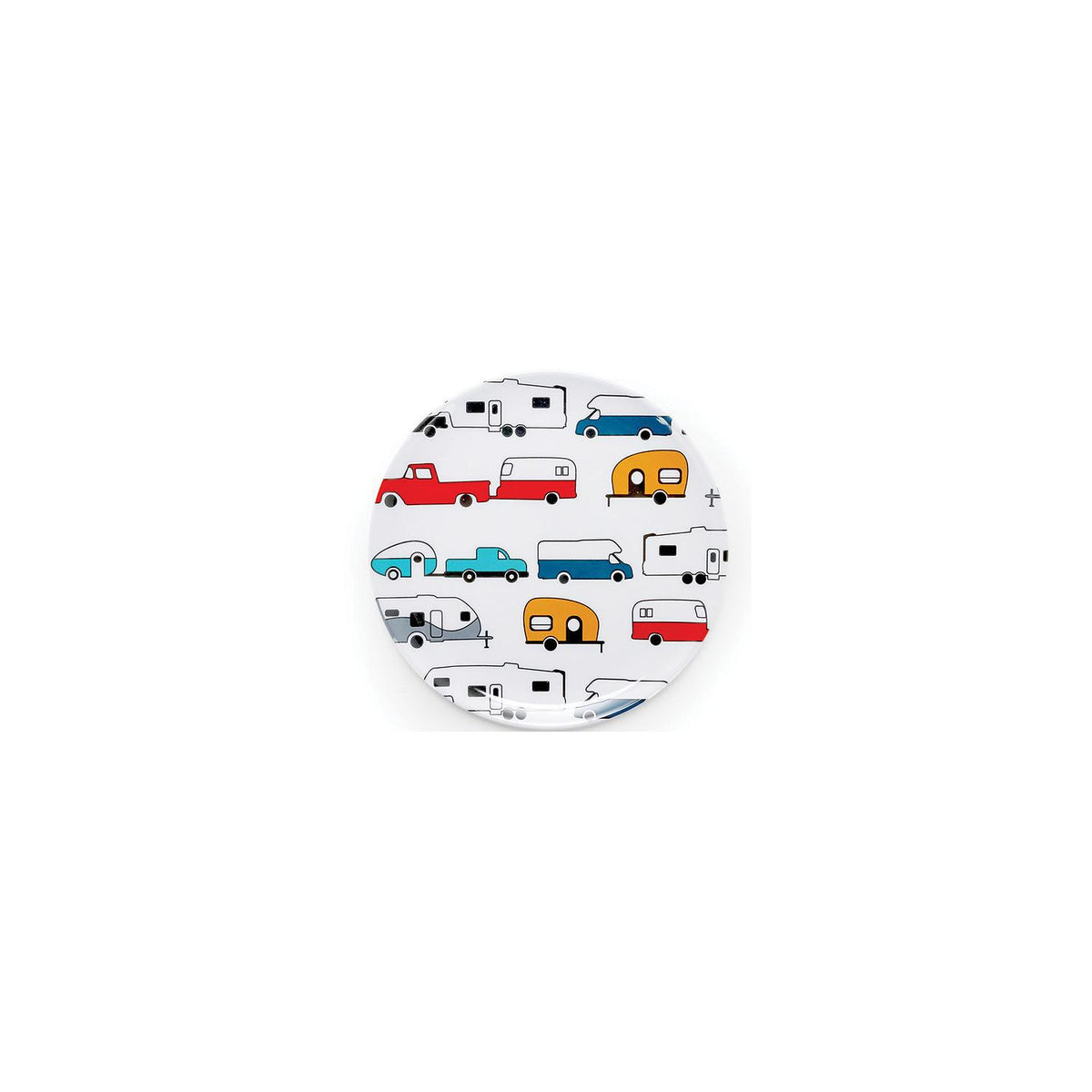 Camco 53223 Melamine Dishware, Multi-color RV & Truck Pattern, 7-3/4" Salad Plate -Modern Boat Sales & Service