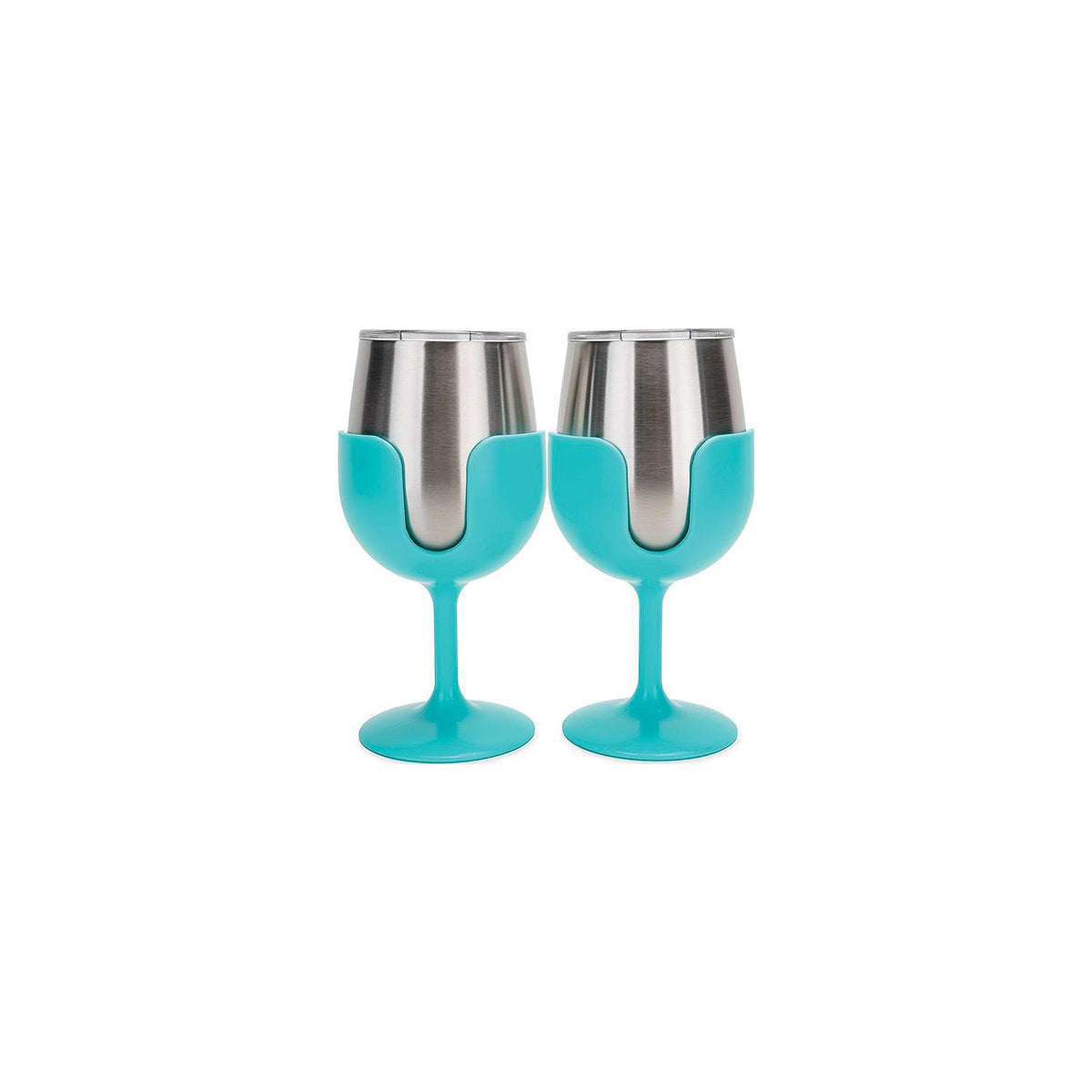 Camco 53484 Wine Tumblers, 8 oz., Light Blue, 1 pr. -Modern Boat Sales & Service