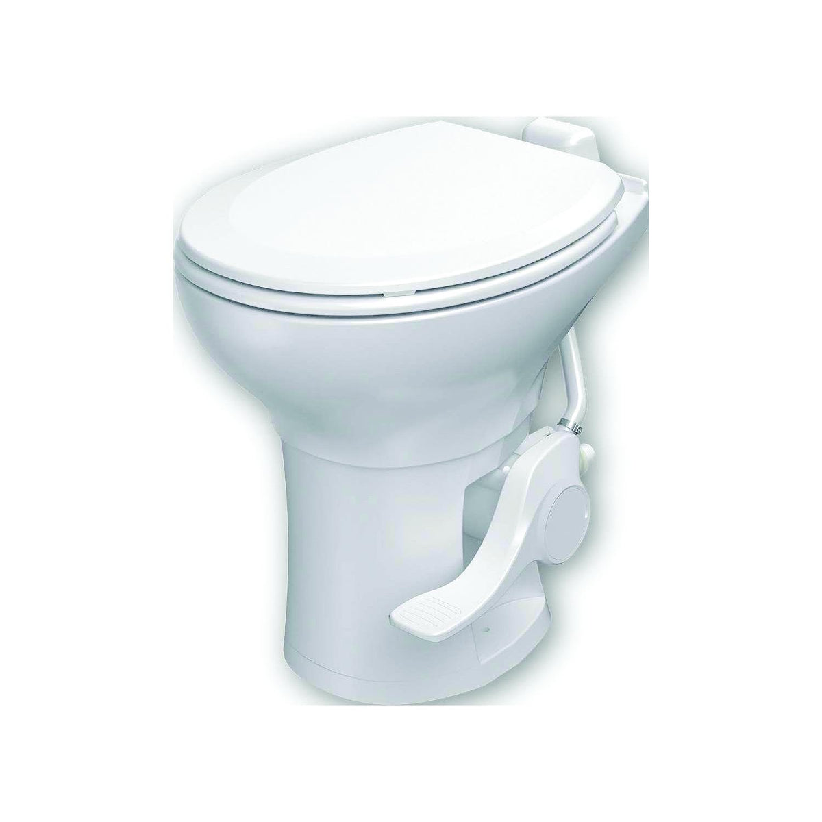 Voyager Plus Rv Toilet With Porcelain Bowl, White, Full Set Height, 17.6" H x 10.67" D -Modern Boat Sales & Service