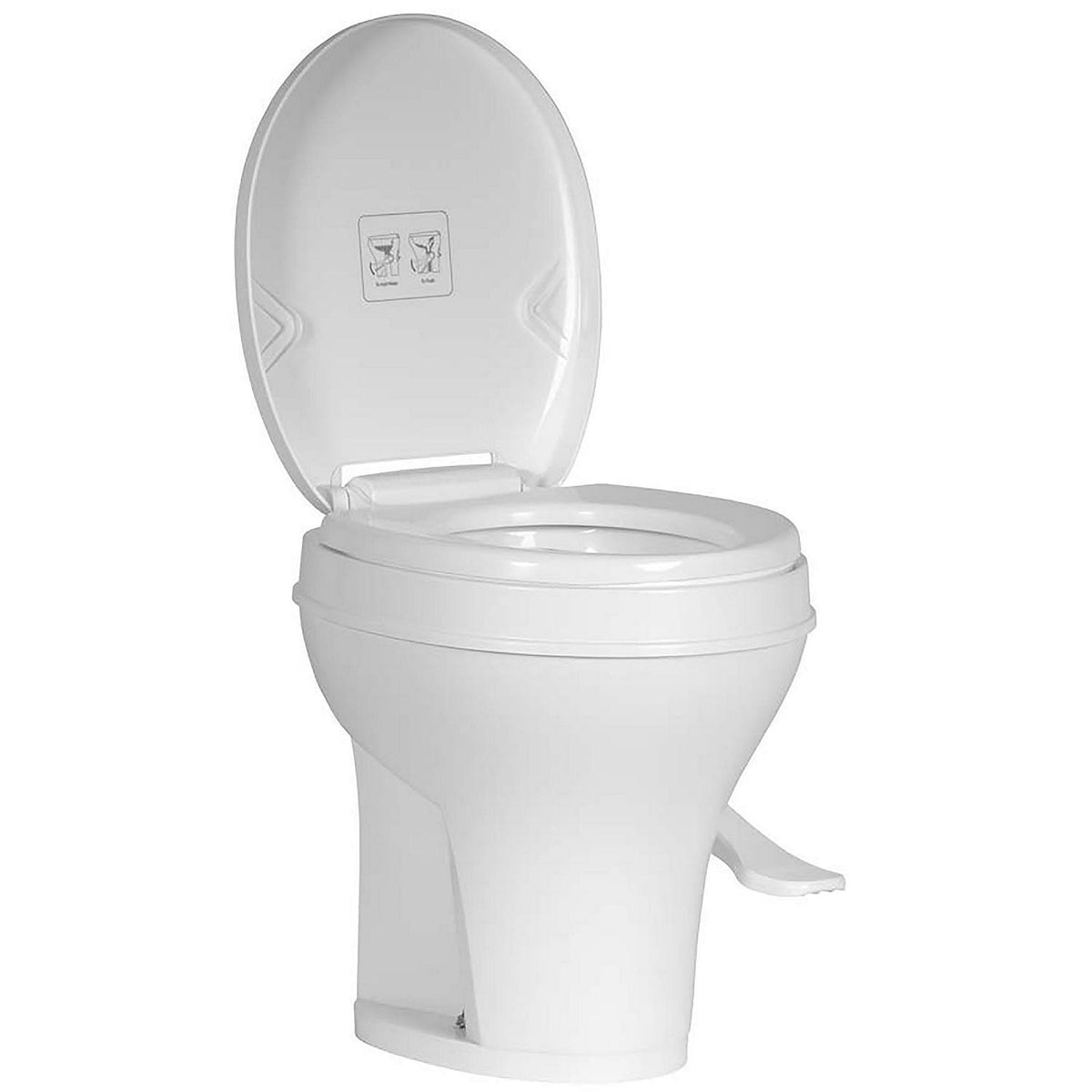 Voyager Plus Rv Toilet With Porcelain Bowl, White, Full Set Height, 17.6" H x 10.67" D Default Title -Modern Boat Sales & Service