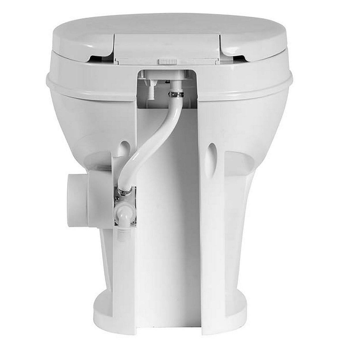 Voyager Plus Rv Toilet With Porcelain Bowl, White, Full Set Height, 17.86" H x 10.67" D Default Title -Modern Boat Sales & Service