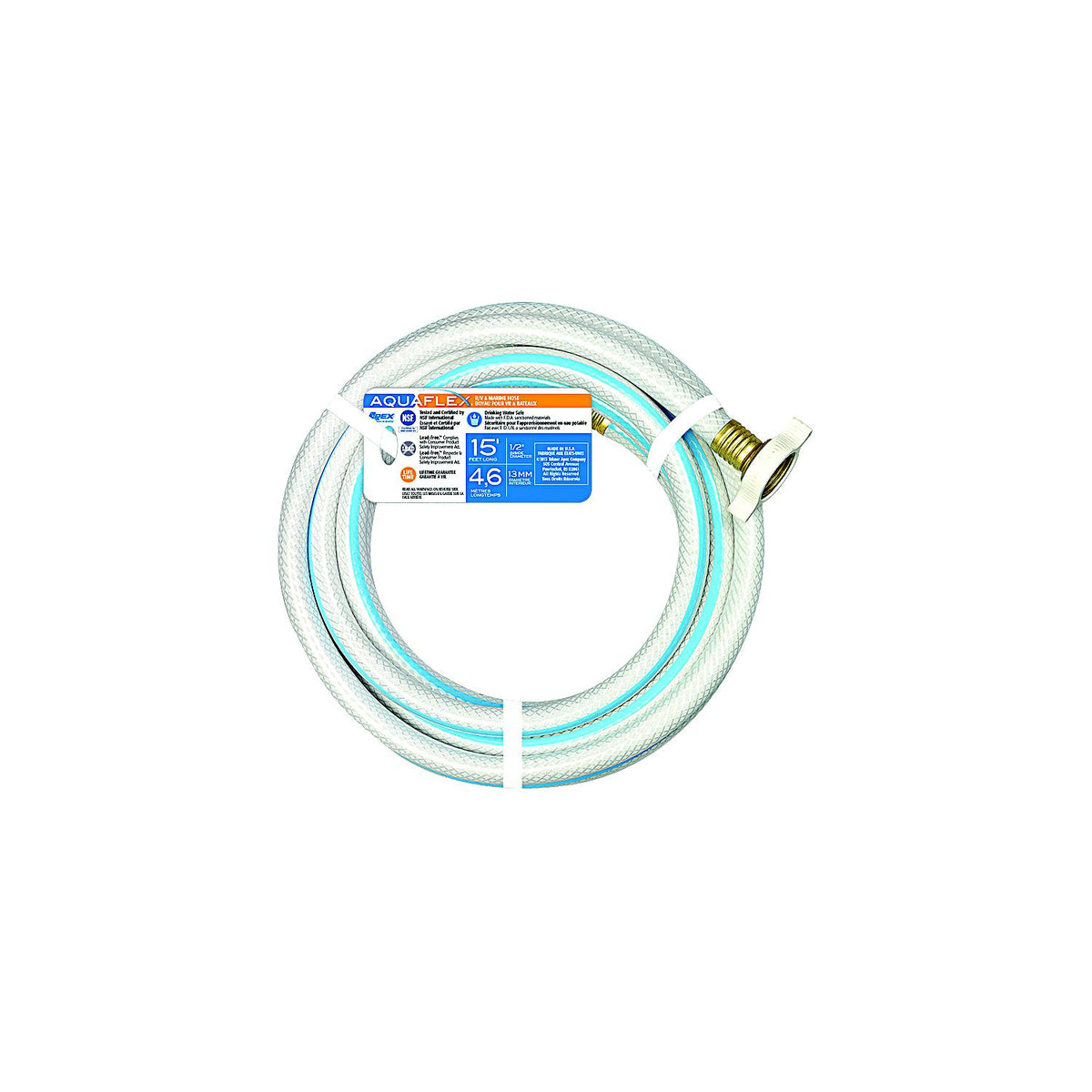 Aquaflex White Hose, 1/2" x 15', 10/case Default Title -Modern Boat Sales & Service