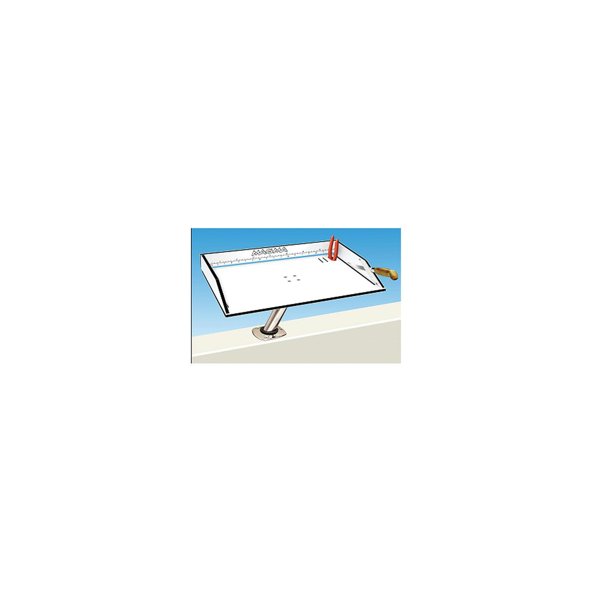 Magma Black and White Bait/Filet Mate Table With Built-in Ruler and Knife & Pliers Slots | Mount is Not Included -Modern Boat Sales & Service