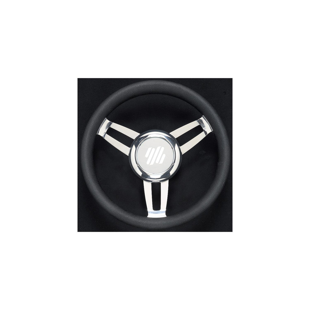 Foscari Steering Wheels, Black Vinyl Chrome -Modern Boat Sales & Service