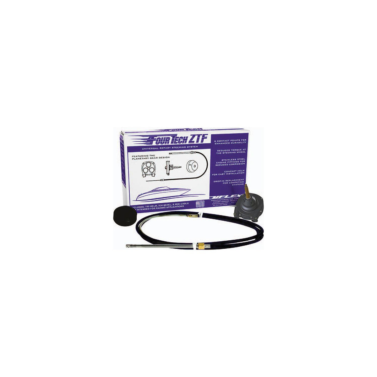 Uflex FOURTECHBLK12ZTF Fourtechâ„¢ ZTF Rotary Steering System, 12' Black Cable -Modern Boat Sales & Service