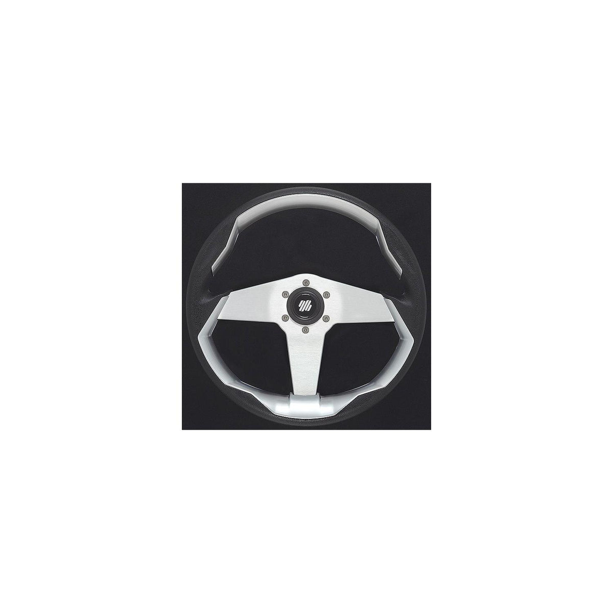 Uflex GRIMANIBSVE Grimani Steering Wheel, Black w/Silver Spokes -Modern Boat Sales & Service
