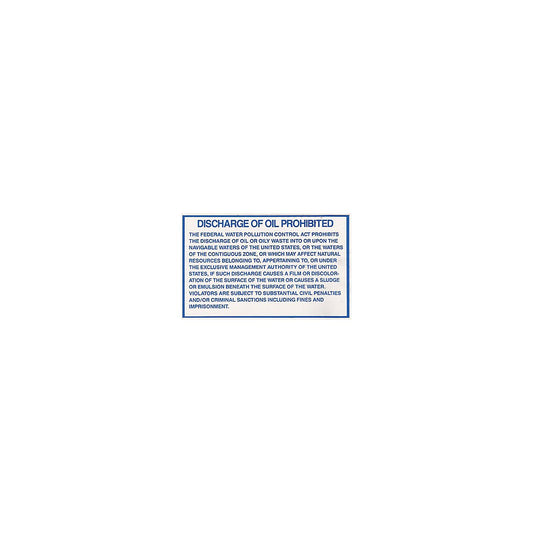Oil Discharge Label -Modern Boat Sales & Service