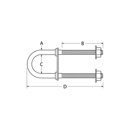 Attwood Bow Eye U-Bolt 1/2"-13 x 3-1/4" -Modern Boat Sales & Service