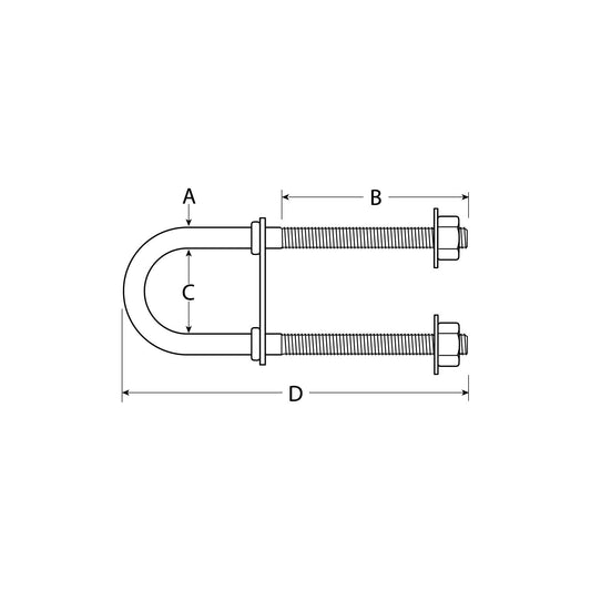 Attwood Bow Eye U-Bolt 1/2"-13 x 3-1/4" -Modern Boat Sales & Service