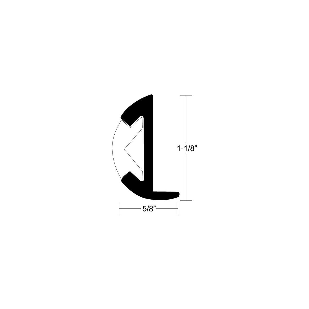 Rub Rail Alum. 1-1/8" x12' L -Modern Boat Sales & Service