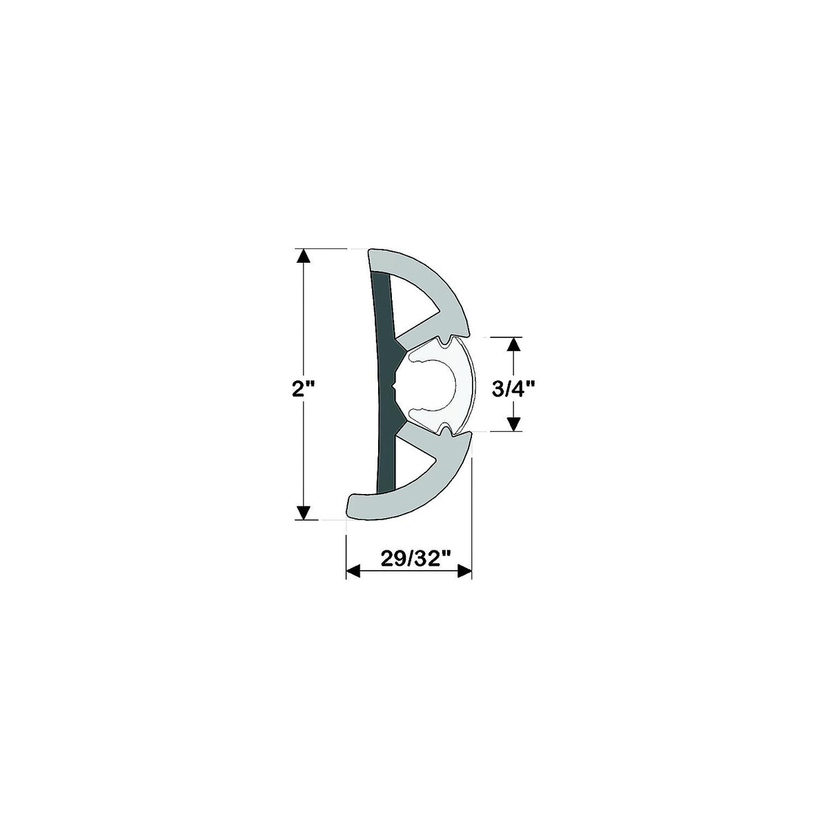 Taco V119990BBK602 Suproflex Rub Rail Kit, Medium, 60', Black/Chrome -Modern Boat Sales & Service