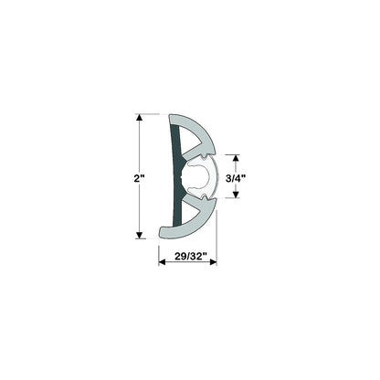 Taco V119990WCM602 Suproflex Rub Rail Kit, Medium, 60', White/Chrome -Modern Boat Sales & Service