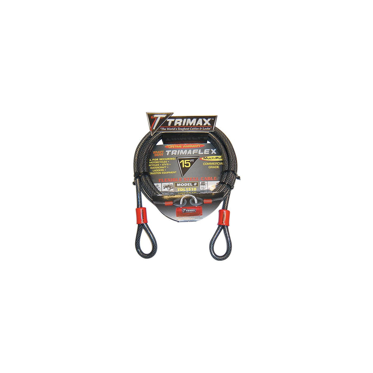 Trimax TDL815 Dual Loop Quadra Braid Trimaflex Cable, 8' L x 15mm -Modern Boat Sales & Service