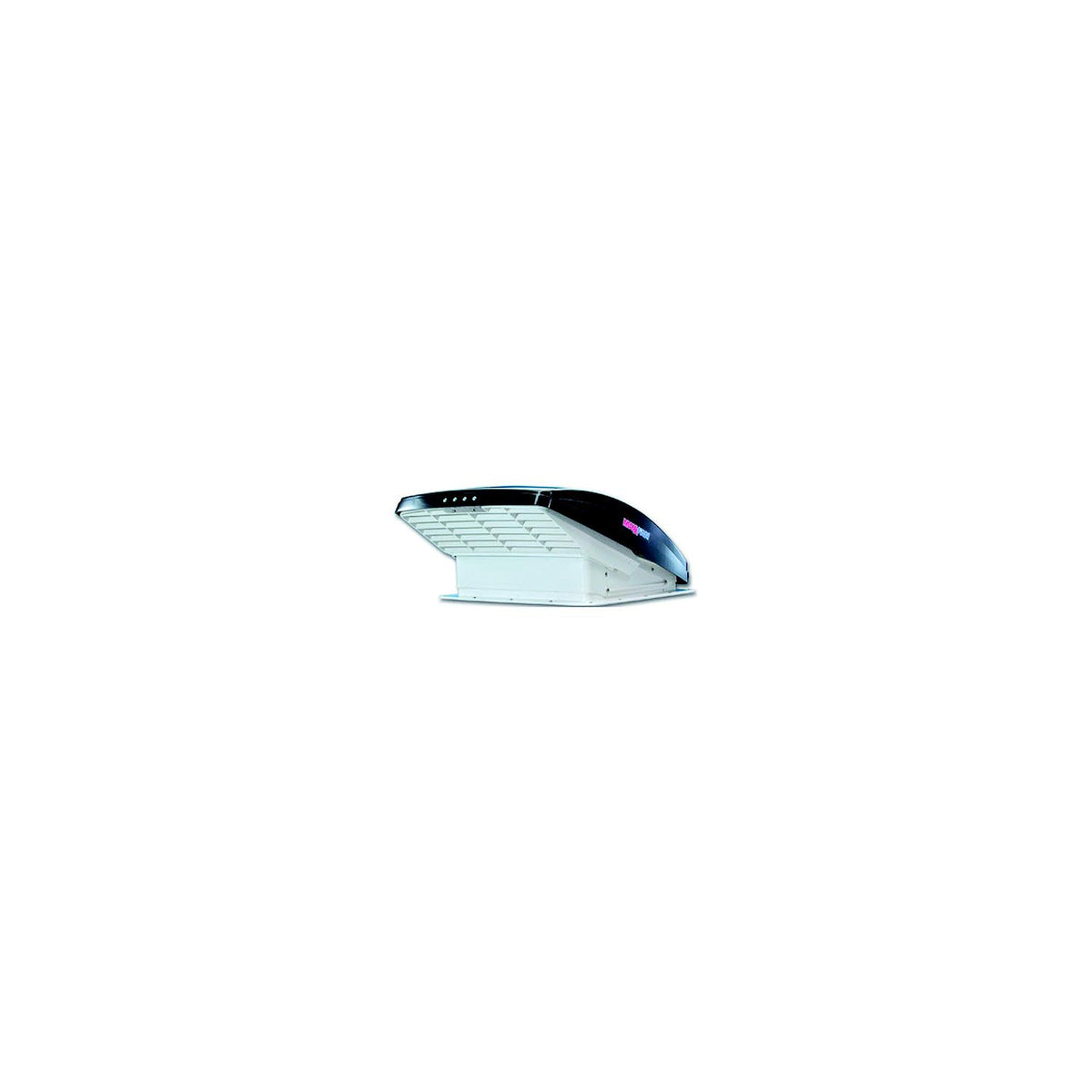 MaxxFan Deluxe 0006401K Smoke RV 4-Speed Fan w/Manual Opening & Rain Shield -Modern Boat Sales & Service