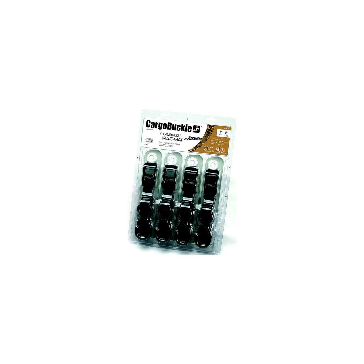CargoBuckle Cam Buckle Tie-Down Value Pack 1" x 6' (4 Per Pack) -Modern Boat Sales & Service
