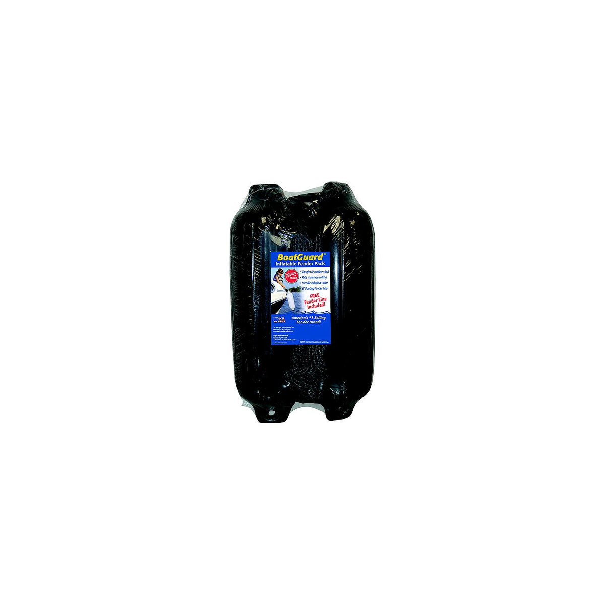 Taylor 2Pk Boatguard Fenders W/Fender Line, Black, 5" x 18" -Modern Boat Sales & Service