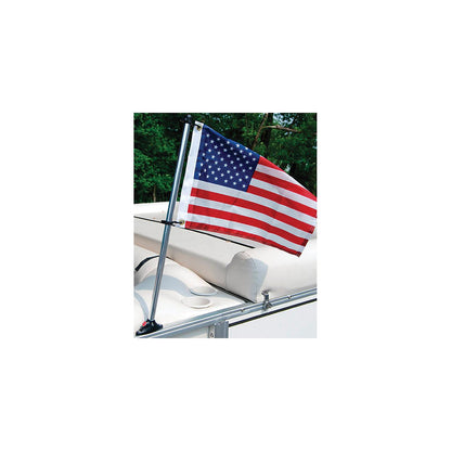 Taylor 3/4" Anodized Aluminum Pontoon Flag Pole 30" With Black Nylon Mount and U.S. Flag 16" x 24" Default Title -Modern Boat Sales & Service