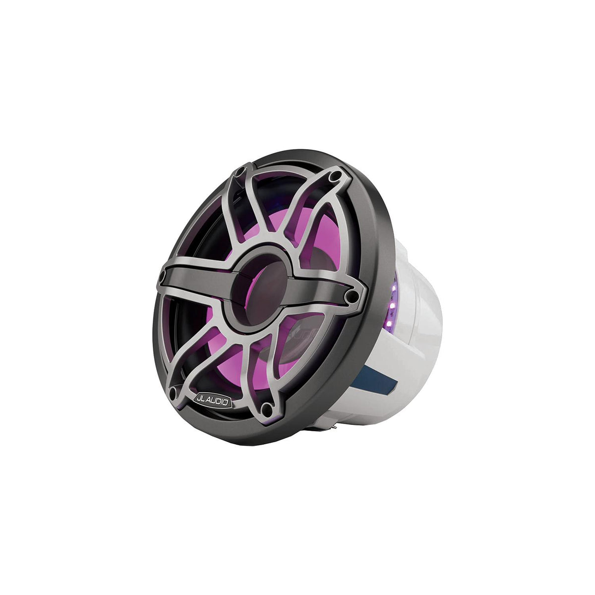 JL Audio 0100349100 M6 Marine Subwoofer, M6-10W-S-GwGw-i-4, 10" Diameter, White, Sport Grille & Transflectiveâ„¢ LED Lighting -Modern Boat Sales & Service