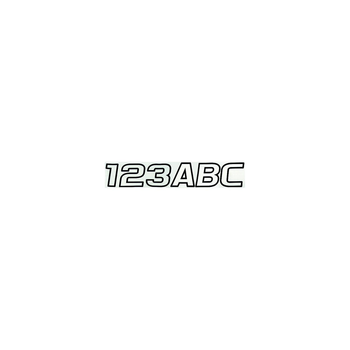 Hardline Series 700 Registration Kit, Solid Fill Colors With Black Outlines and Slanted European Font (Includes 4 Sets of 3" A-Z, 0-9) -Modern Boat Sales & Service