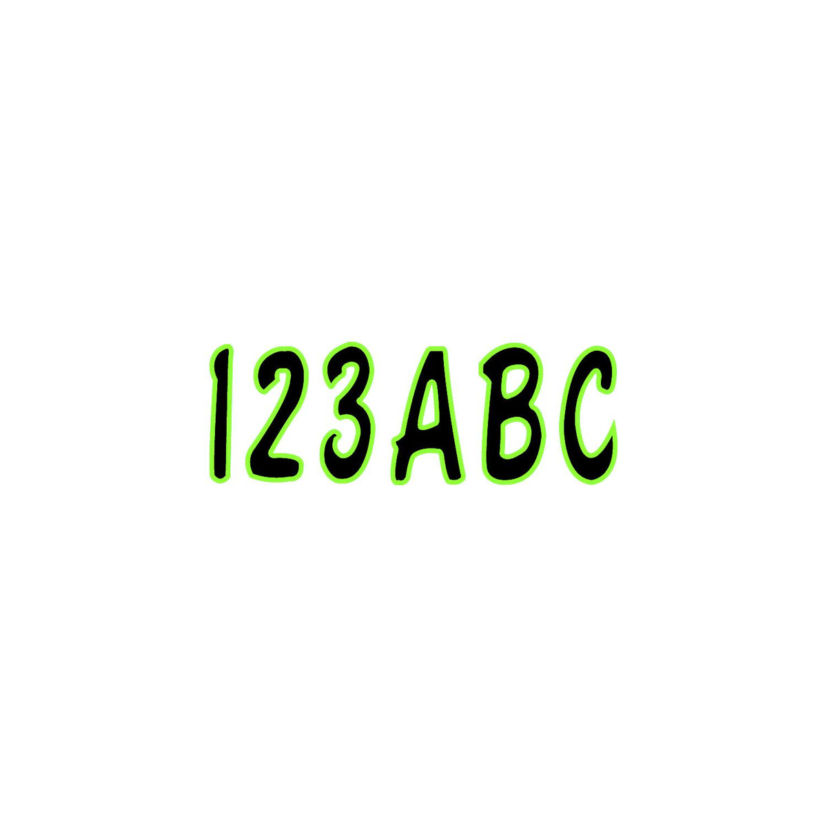 Hardline Series 200 Registration Kit, Cursive Font With Top to Bottom Color Gradations (Includes 4 Sets of 3" A-Z, 0-9) -Modern Boat Sales & Service