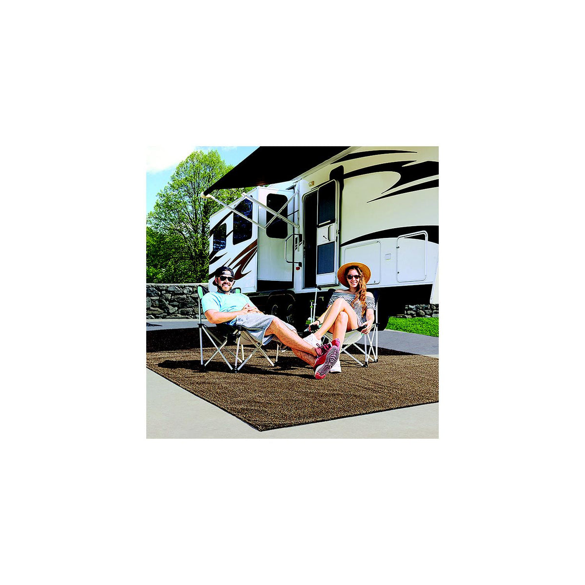 Prest-O-Fit 21202 Surface Mate Patio Rug, 8' x 12', Espresso -Modern Boat Sales & Service