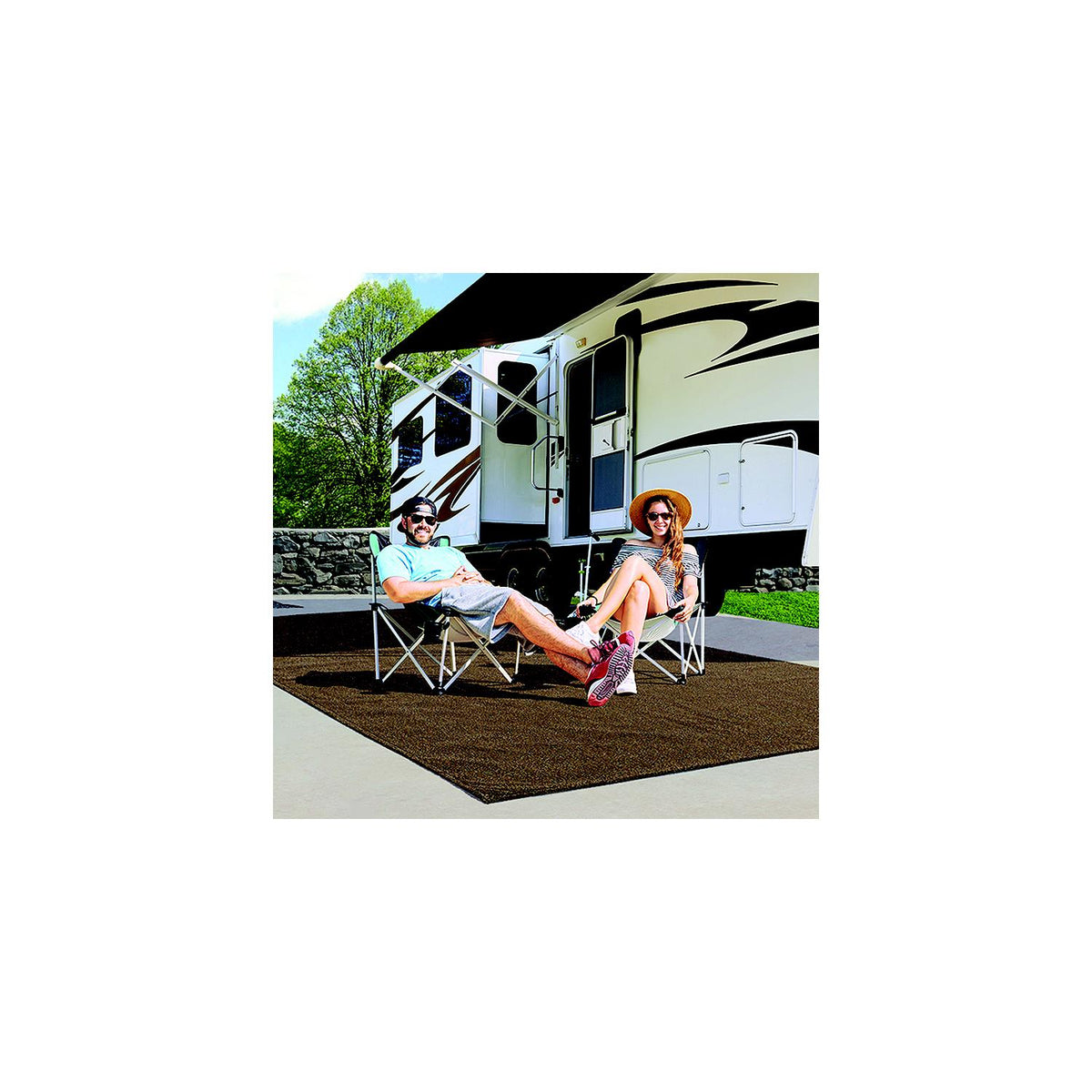 Prest-O-Fit 21182 Surface Mate Patio Rug, 6' x 9', Espresso Default Title -Modern Boat Sales & Service
