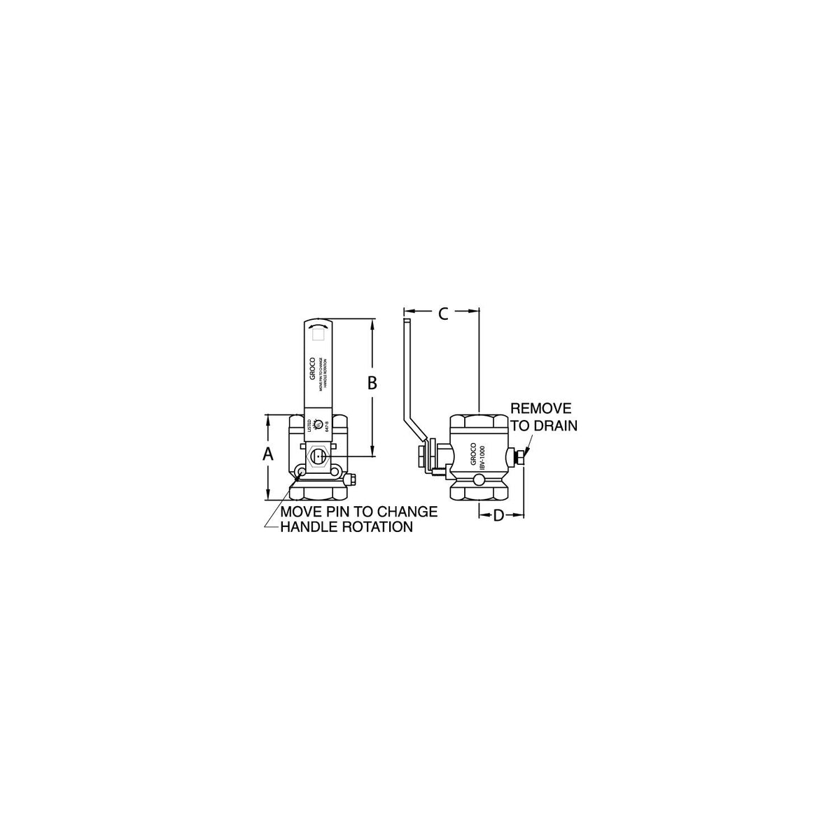 Groco IBV1000 Bronze Full-Flow In-Line Ball Valve Default Title -Modern Boat Sales & Service