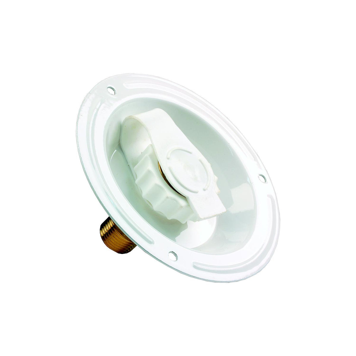 JR Products 62125 RV City Water Dish with White Metal Finish -Modern Boat Sales & Service