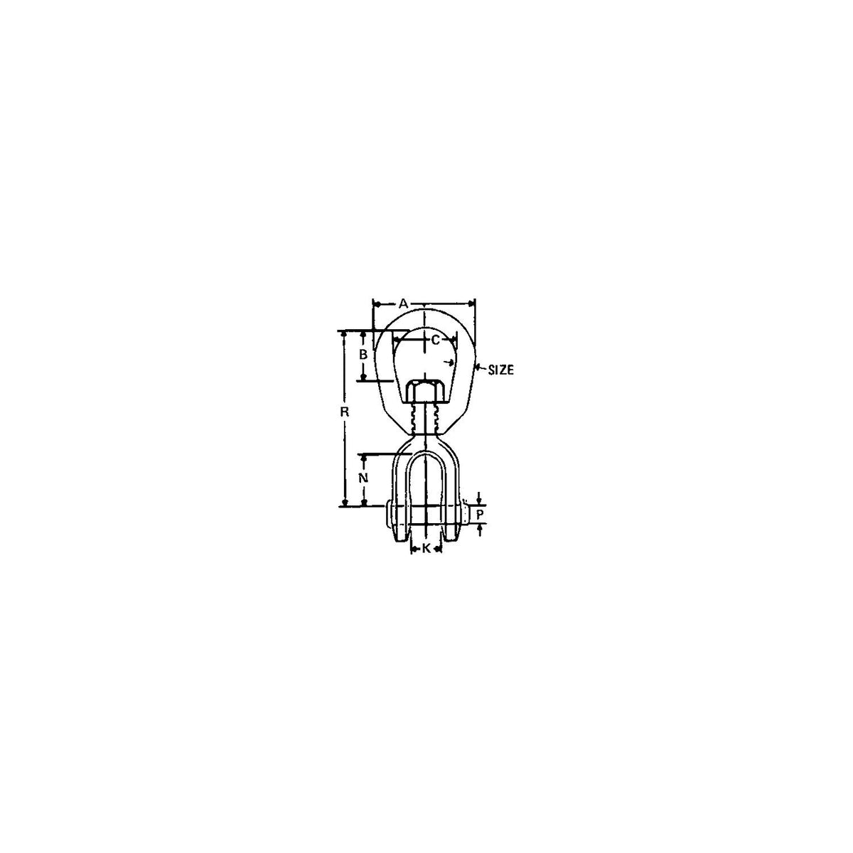 Galvanized Jaw & Eye Swivel, 1/4" Default Title -Modern Boat Sales & Service