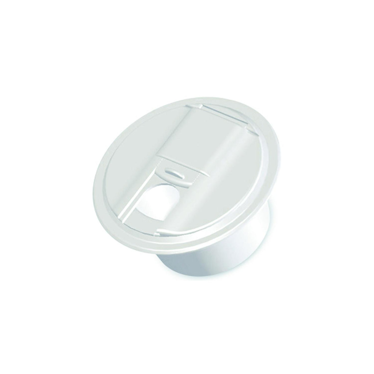 Cable Hatch, Round, Universal Style, Polar White -- 5" x 3" -Modern Boat Sales & Service