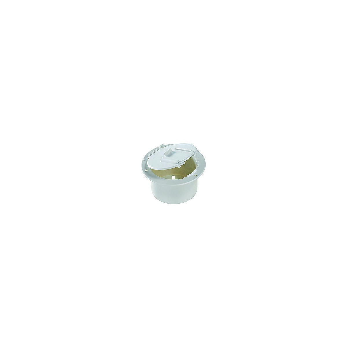 Low Profile Cable Hatch, Round, Polar White -- 4.6" x 2.6" (Replaceable Lid) -Modern Boat Sales & Service