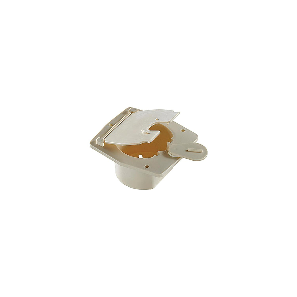 Basic Cable Hatch, Flat Sided, Col White -- 4.2" x 3.9" x 2" (Replaceable Lid) -Modern Boat Sales & Service