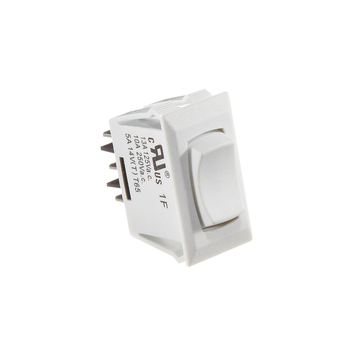 White Rocker Switch, 10 A, Momentary On/Off/Momentary On - SPDT - Cut-Out .550" x 1.125" -Modern Boat Sales & Service