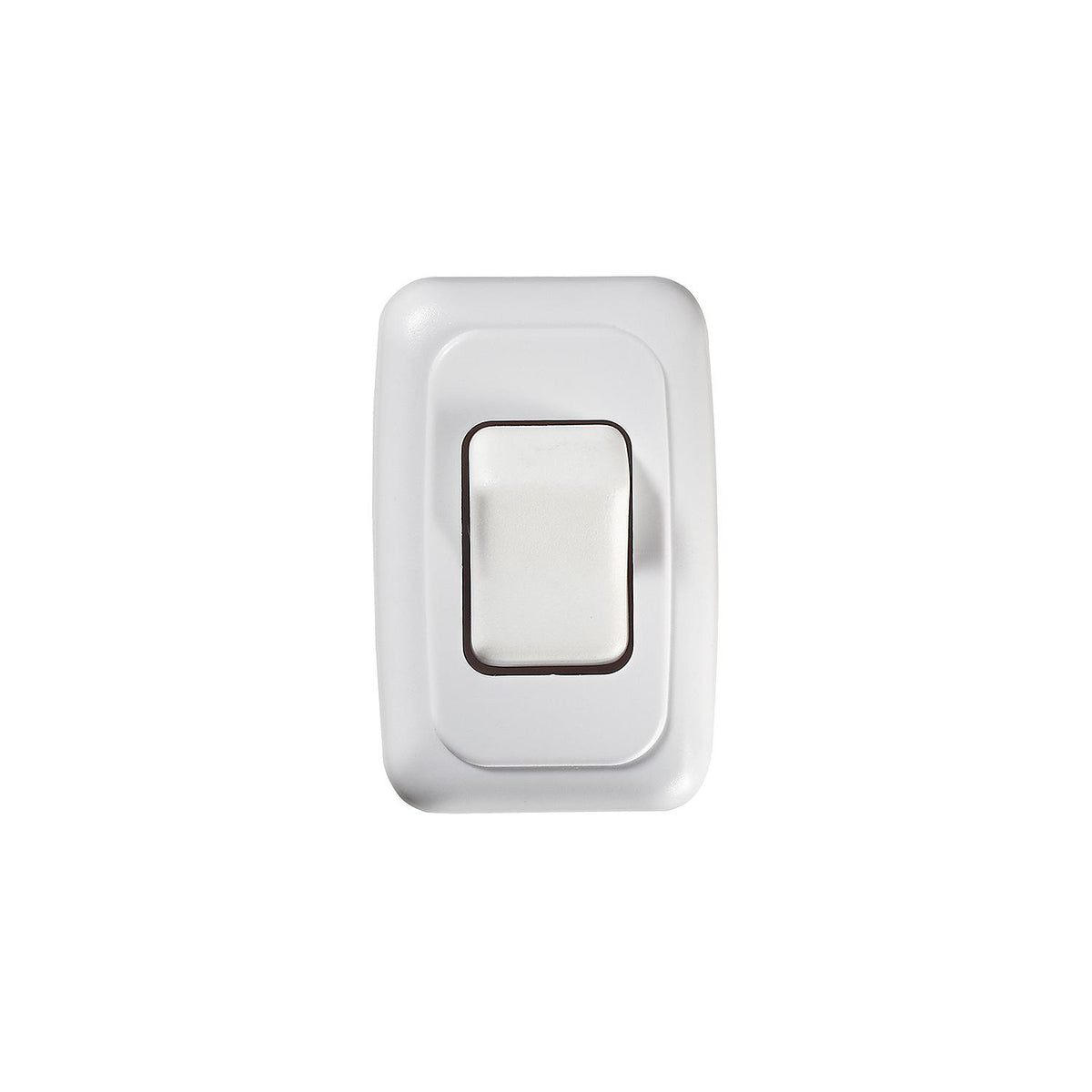 Contoured Wall Switch, White, Single, On/Off - SPST - Cut-Out 1-5/8"H x 1-1/4"W - Inc. Switch, Base & Bezel -Modern Boat Sales & Service