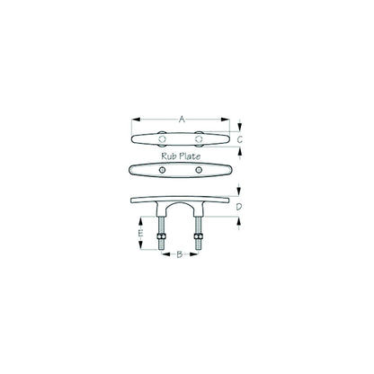 Sea-Dog 041856 Arch Stud Mount Stainless Steel Cleat, 6" Default Title -Modern Boat Sales & Service