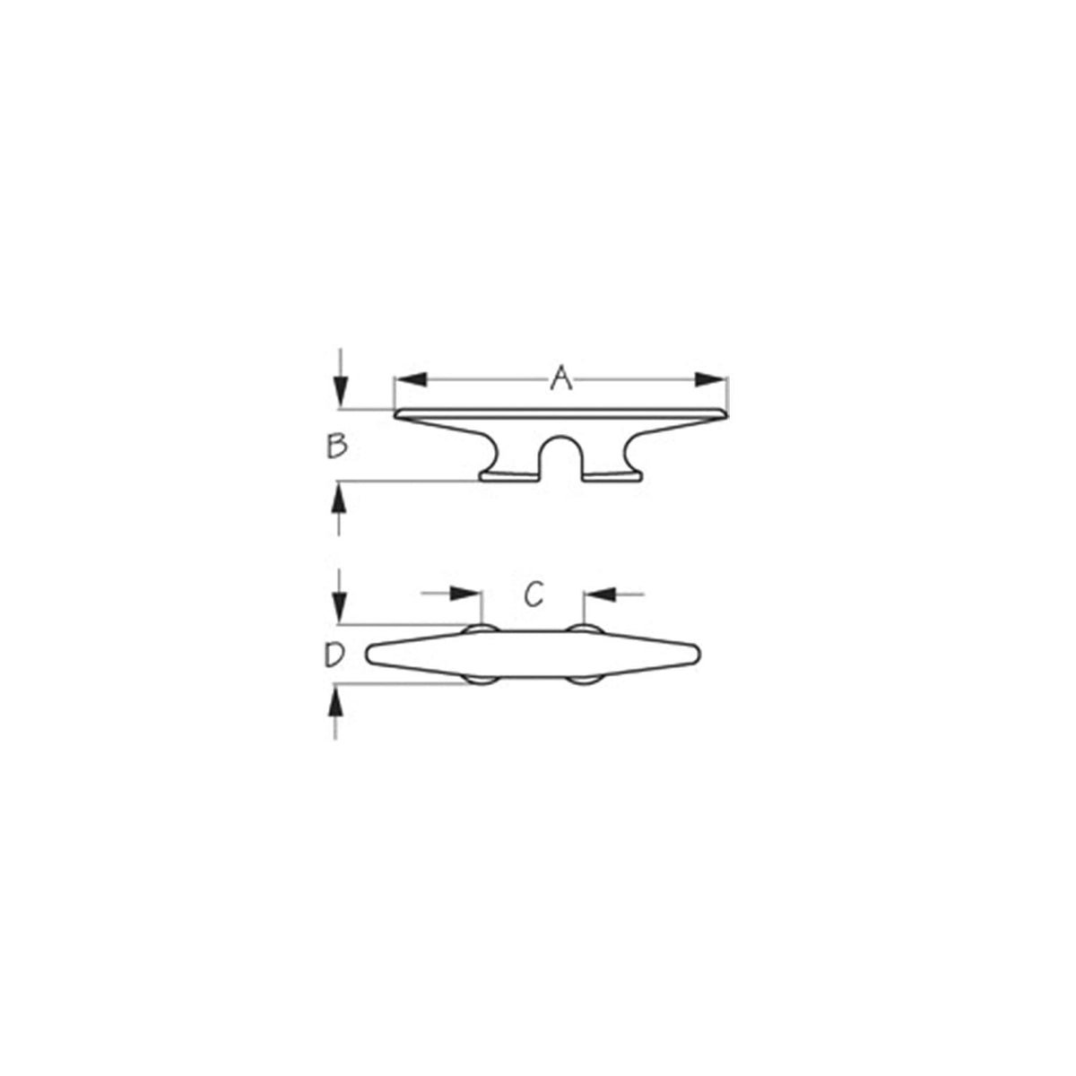 Sea-Dog 046046 Weldable Aluminum Cleat, 6" Default Title -Modern Boat Sales & Service