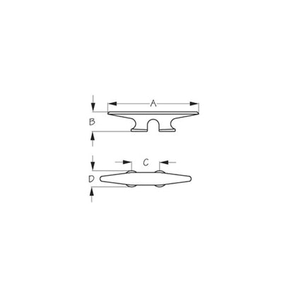 Sea-Dog 046046 Weldable Aluminum Cleat, 6" Default Title -Modern Boat Sales & Service