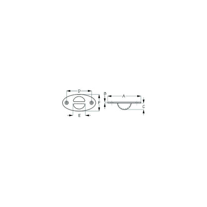Sea-Dog 0761021 Recessed Anchor Point, A=4", B=1/8", C=3/4", D=1-1/2" F= 2", #10 FH -Modern Boat Sales & Service
