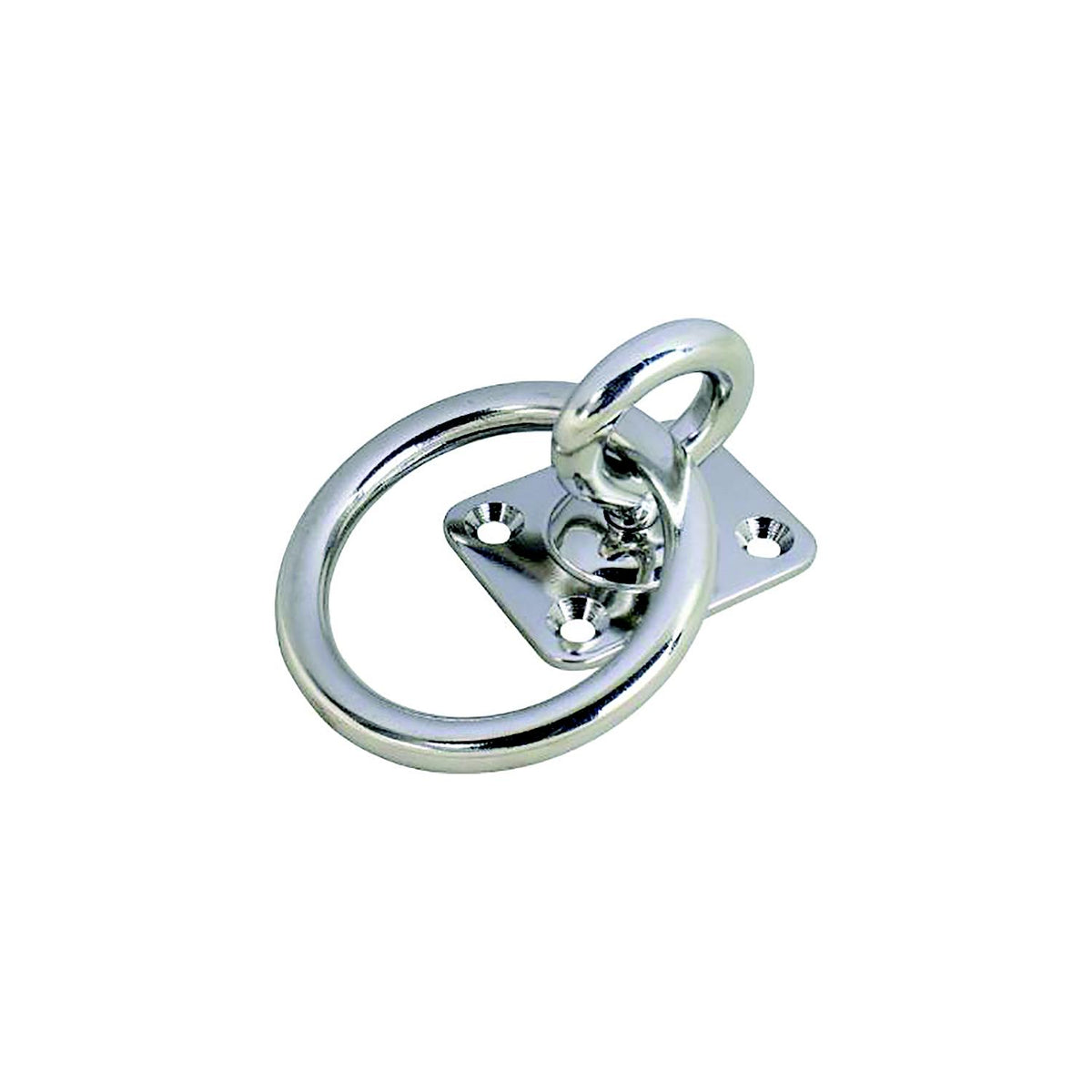 Sea-Dog 089513 Swivel Eye Plate with Ring, A:2", B:1-9/16", C:1-3/8", D:1", E: 1-15/16" F:5/16" #10 FH Default Title -Modern Boat Sales & Service