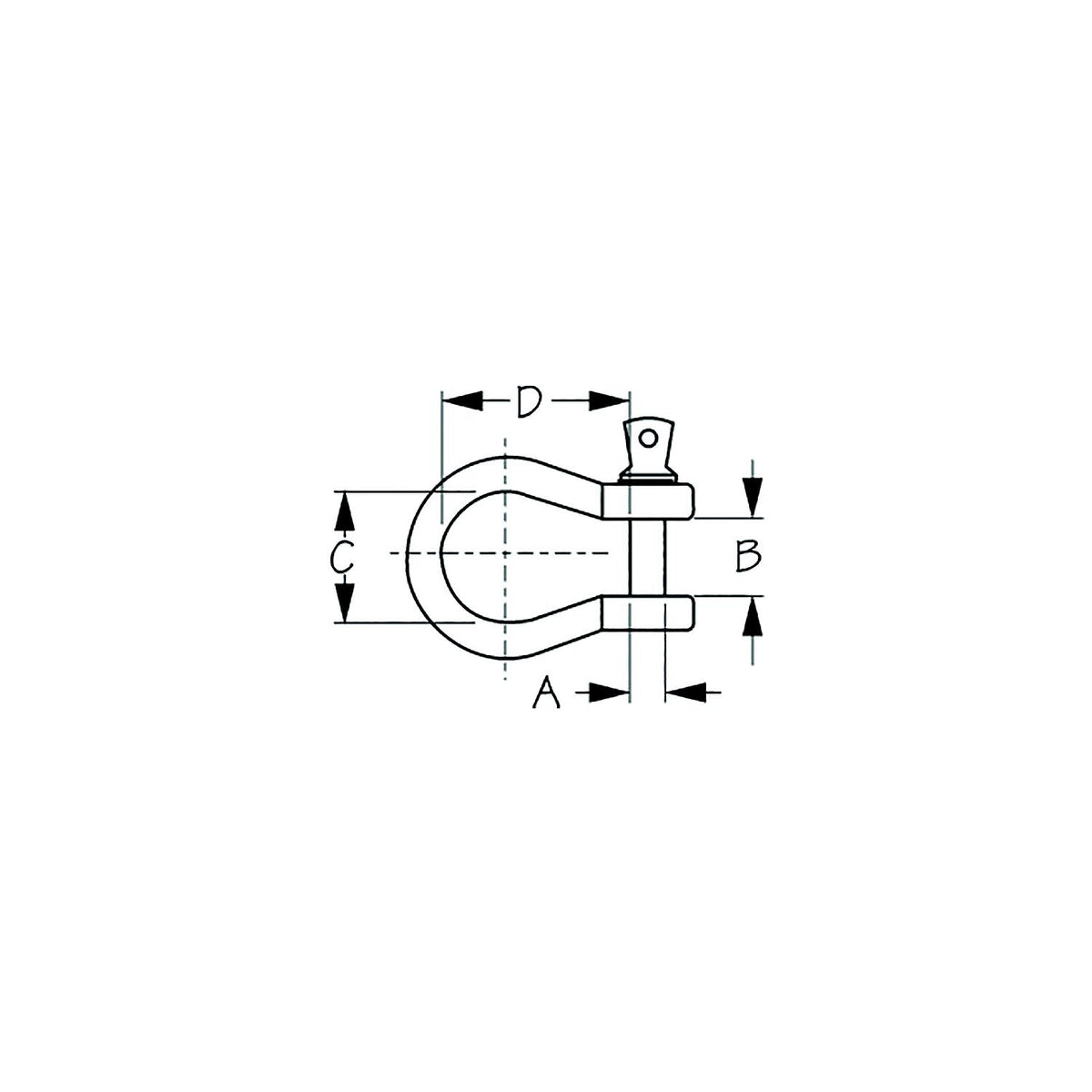 Sea-Dog 147608 Galvanized Shackle-Load Rated, A: 3/8", B:1/2", C:13/16", D:1-3/16", Max Load: 3/4 Ton -Modern Boat Sales & Service