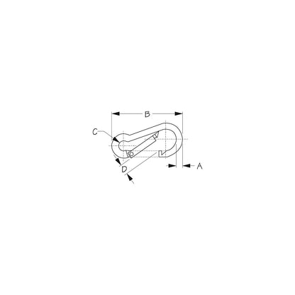 Sea-Dog 1561001 Galvanized Steel Snap, 3-15/16" Default Title -Modern Boat Sales & Service